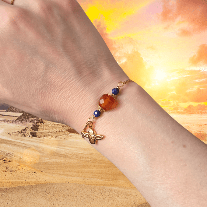 Bracelet Râ en Lapis-lazuli & Cornaline