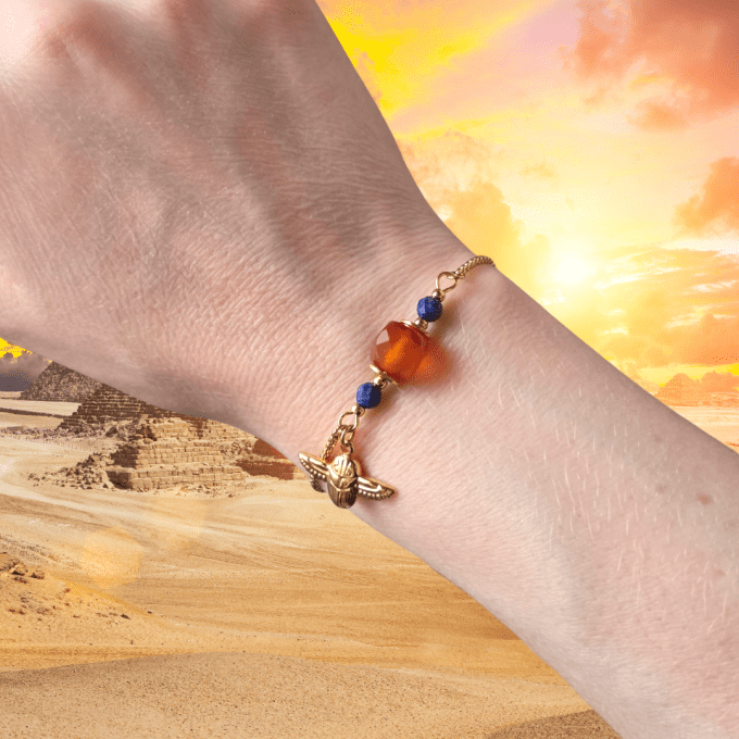 Bracelet Râ en Lapis-lazuli & Cornaline