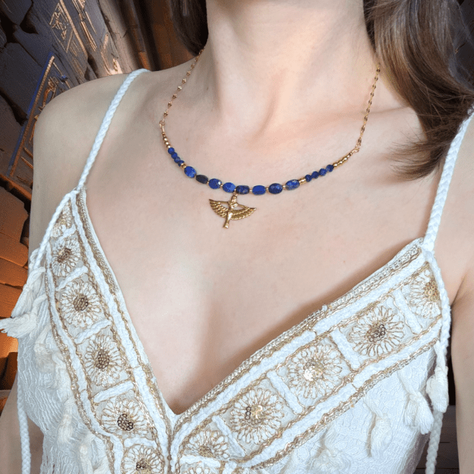 Collier Isis en Lapis-lazuli