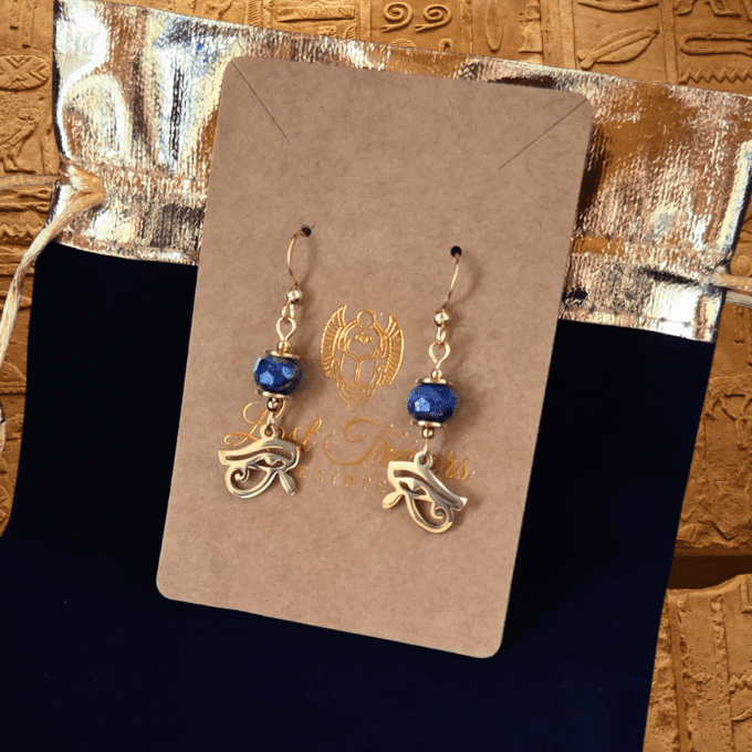 Boucles d'oreilles Œil d'Horus en Lapis-lazuli
