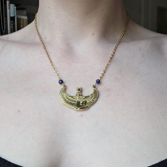 Pendentif Hathor en Lapis-lazuli