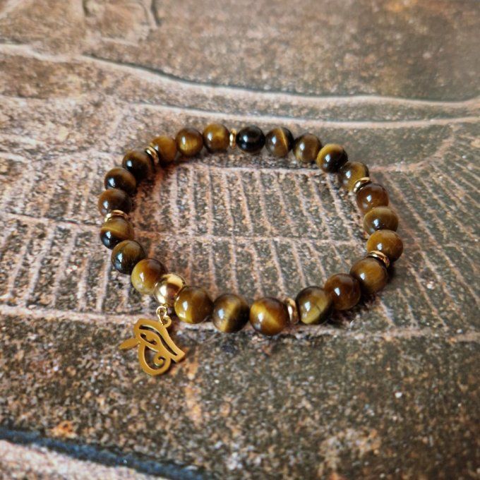 Bracelet Horus en Oeil de Tigre 