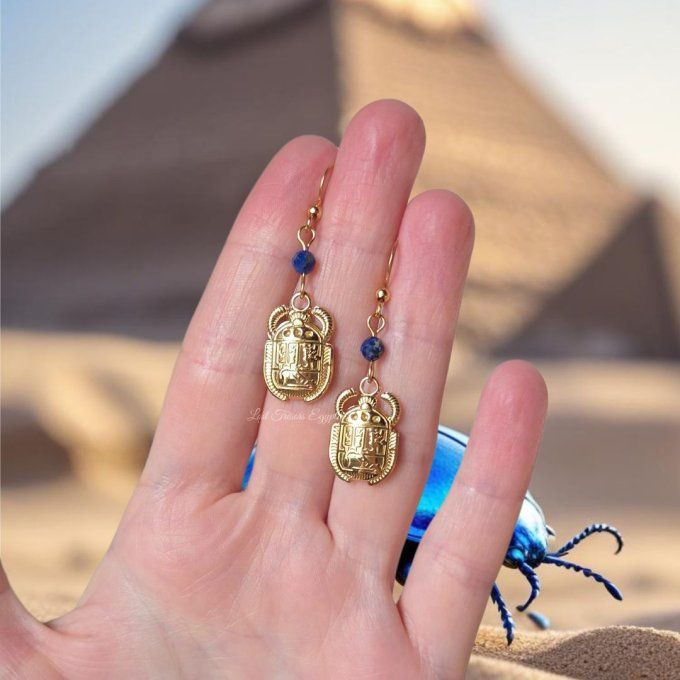Boucles d'oreilles Déesse Scarabée