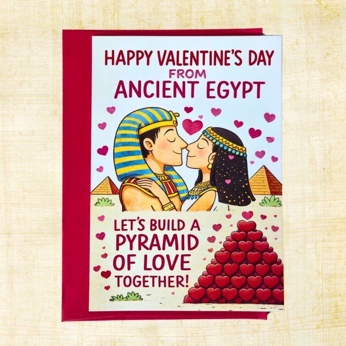 Carte de Voeux egyptienne - Grande - Saint Valentin