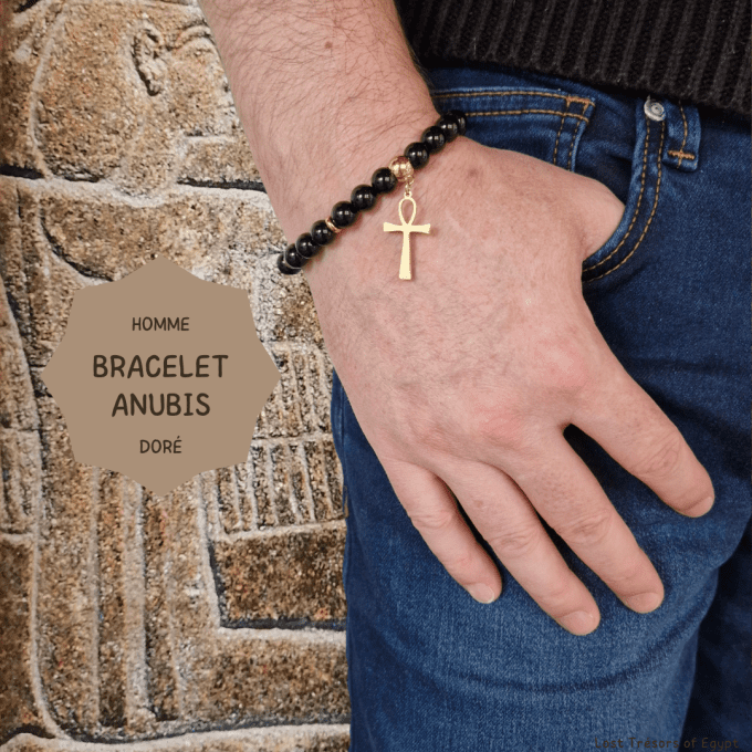 Bracelet Anubis - Agate Noire