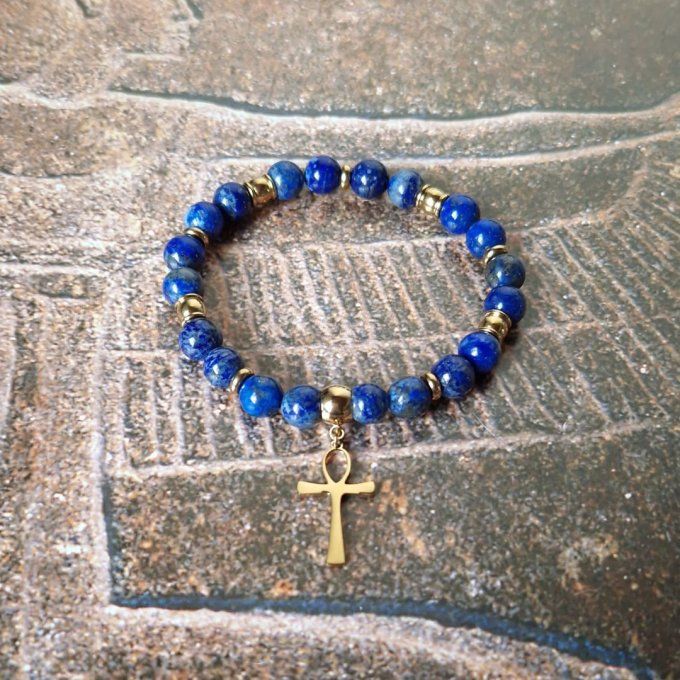 Bracelets Croix de vie en Cornaline ou Lapis-lazuli