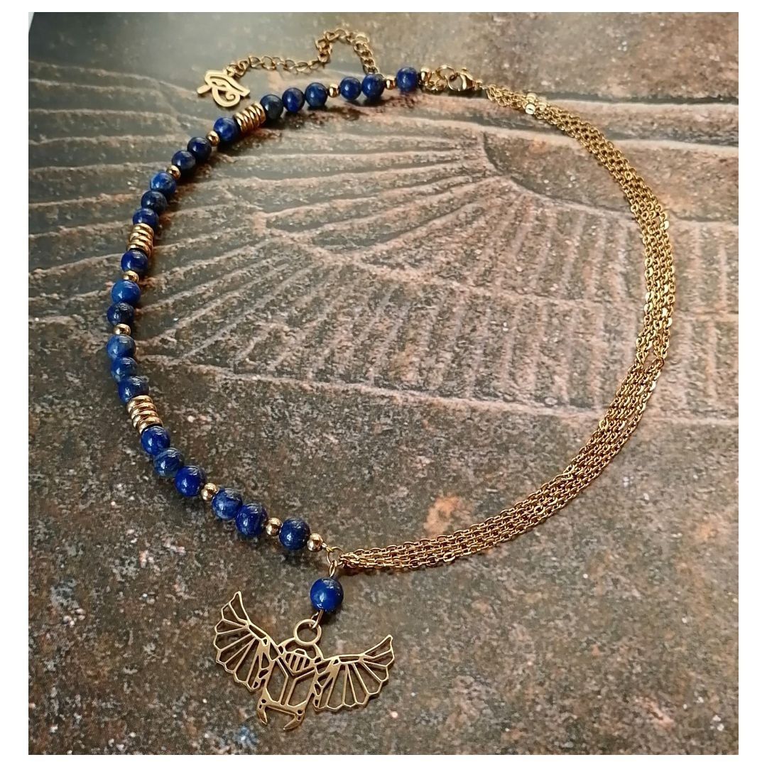 Collier Alexandrie Lapis-lazuli & Chaine