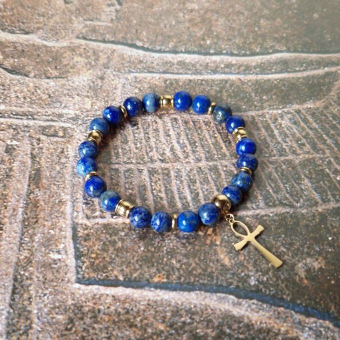 Bracelets Croix de vie en Cornaline ou Lapis-lazuli