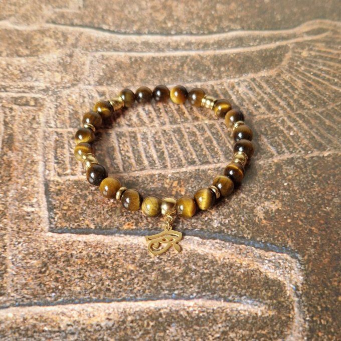 Bracelet EDFOU en Oeil de Tigre