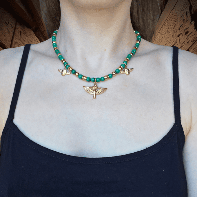 Collier Isis en malachite