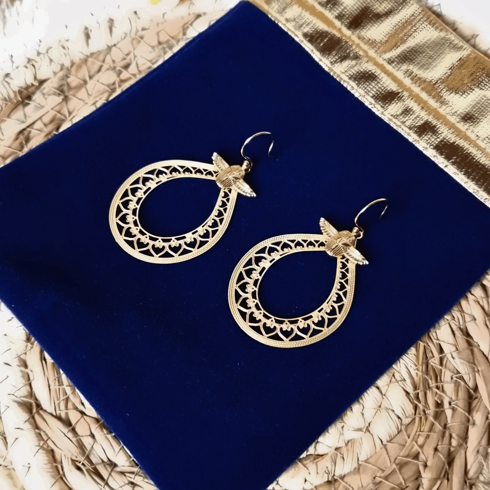 Boucles d'oreilles egyptiennes en acier inoxydable